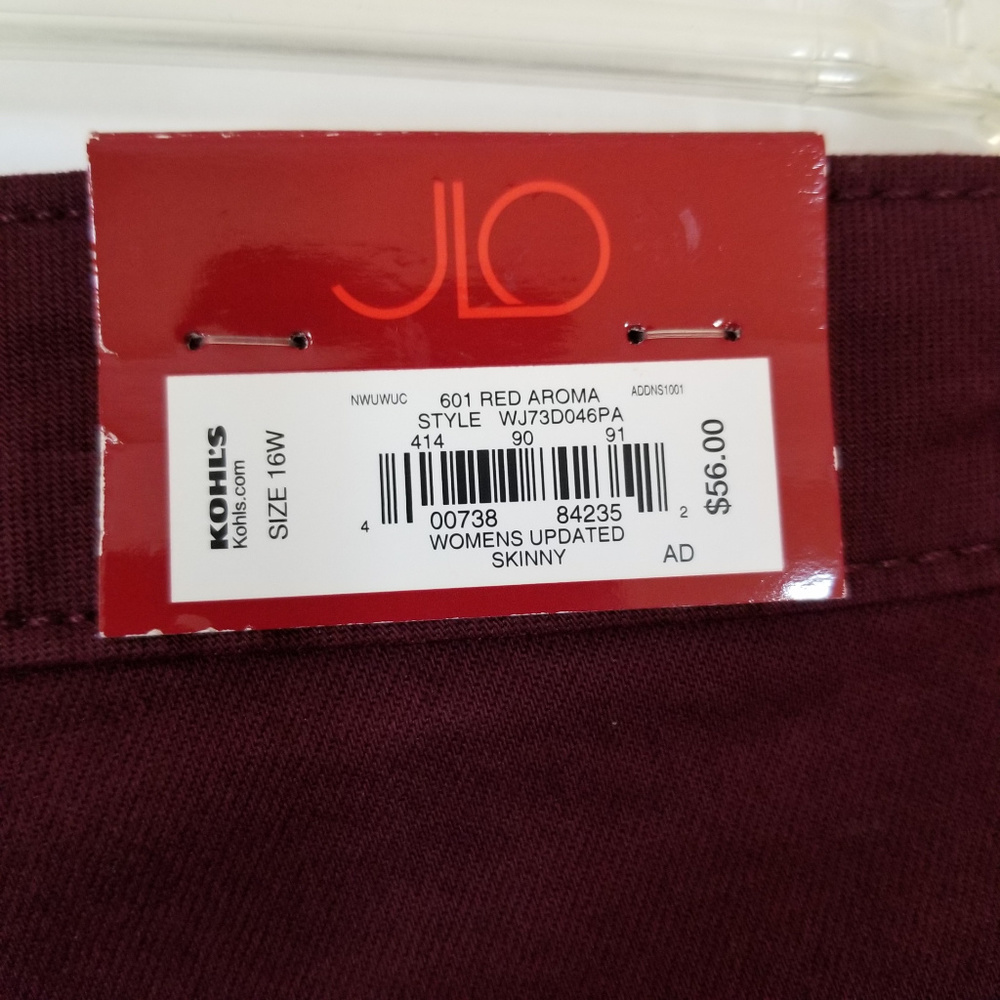Plus Size Jennifer Lopez Skinny Jeans Dark Red - Picture 8 of 8